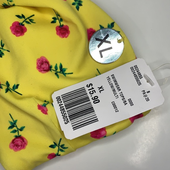 NWT FOREVER 21 XL Strapless Rose Print Bikini Top - Picture 9 of 9